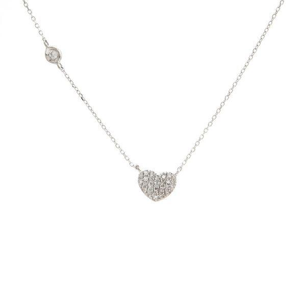 White Gold Diamond Heart Necklace SVS Fine Jewelry Oceanside, NY