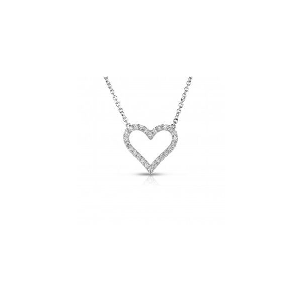 14 Karat White Gold and Diamond Heart Pendant SVS Fine Jewelry Oceanside, NY