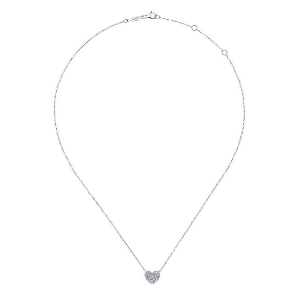 Gabriel & Co. Eternal Love White Gold Diamond Heart Necklace Image 2 SVS Fine Jewelry Oceanside, NY