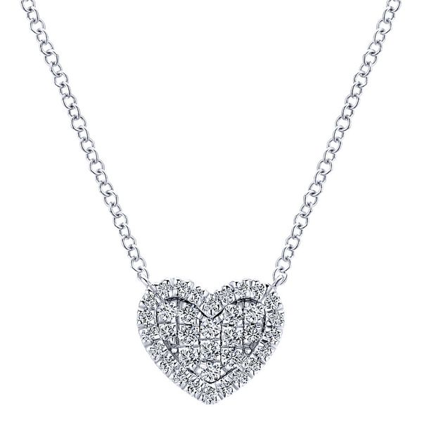 Gabriel & Co. Eternal Love White Gold Diamond Heart Necklace SVS Fine Jewelry Oceanside, NY