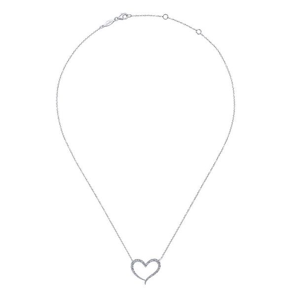 Gabriel & Co. Eternal Love 14K White Gold Heart Necklace Image 2 SVS Fine Jewelry Oceanside, NY