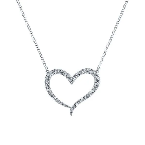 Gabriel & Co. Eternal Love 14K White Gold Heart Necklace SVS Fine Jewelry Oceanside, NY