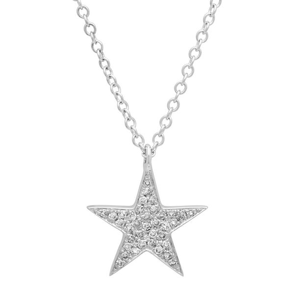 White Gold and Diamond Star Necklace SVS Fine Jewelry Oceanside, NY