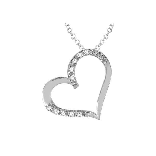 White Gold Diamond Heart Pendant SVS Fine Jewelry Oceanside, NY