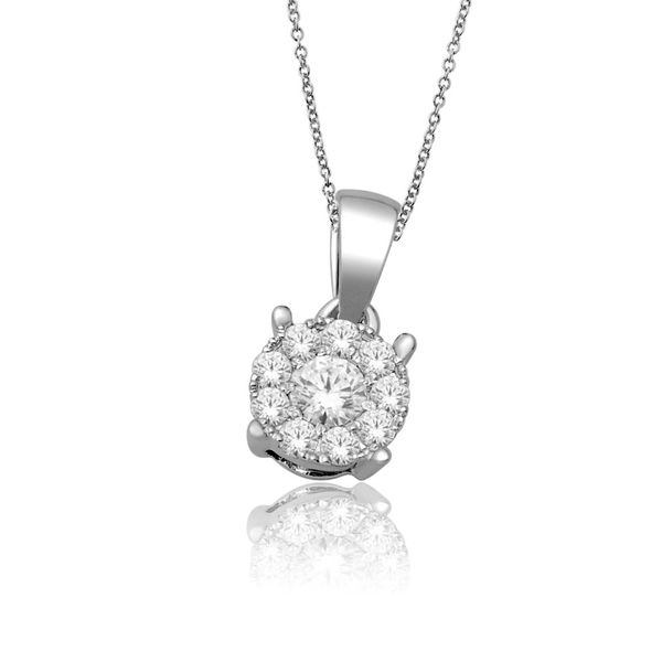 White Gold Diamond Cluster Pendant SVS Fine Jewelry Oceanside, NY