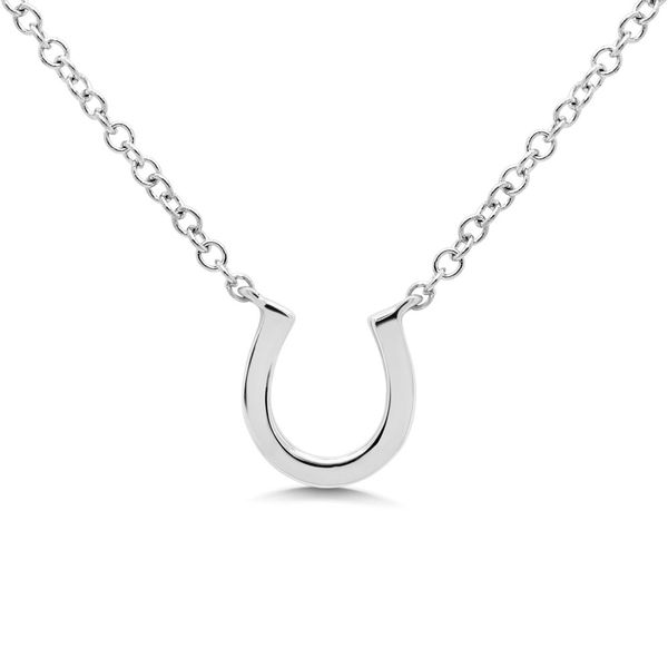 White Gold and Diamond Horseshoe Necklace Image 3 SVS Fine Jewelry Oceanside, NY