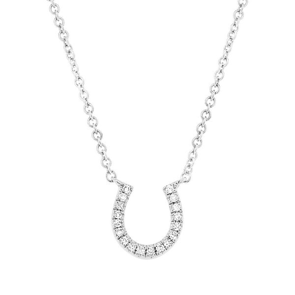 White Gold and Diamond Horseshoe Necklace SVS Fine Jewelry Oceanside, NY