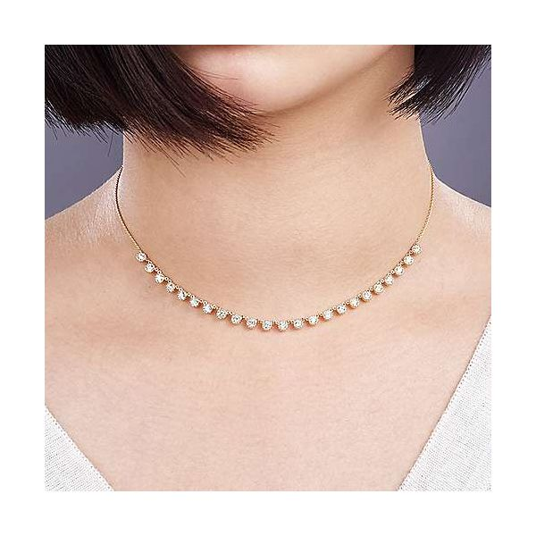 Gabriel & Co. Lusso 14K White Gold & Diamond Choker Image 3 SVS Fine Jewelry Oceanside, NY