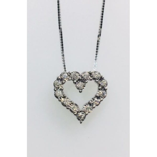 White Gold and Diamond Heart Pendant SVS Fine Jewelry Oceanside, NY