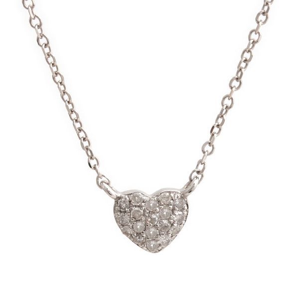 White Gold Diamond Heart Necklace SVS Fine Jewelry Oceanside, NY