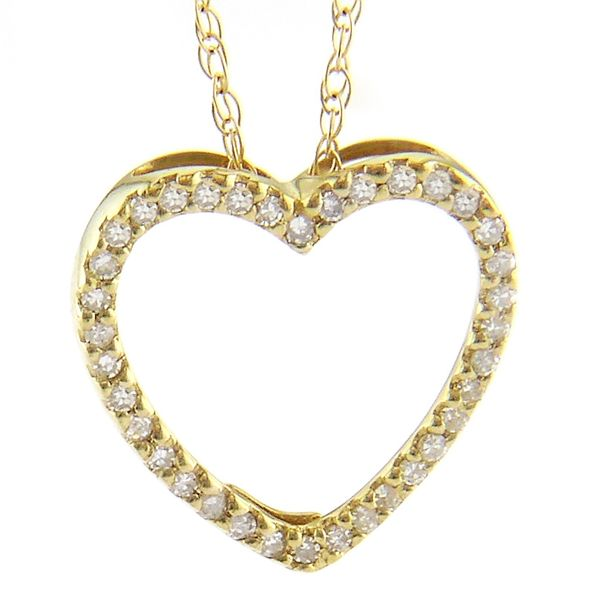 Yellow Gold Diamond Heart Pendant SVS Fine Jewelry Oceanside, NY