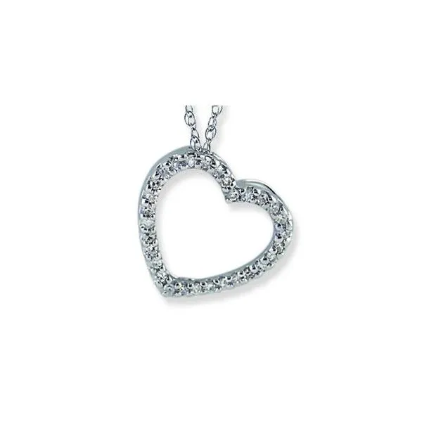 White Gold Diamond Heart Pendant SVS Fine Jewelry Oceanside, NY