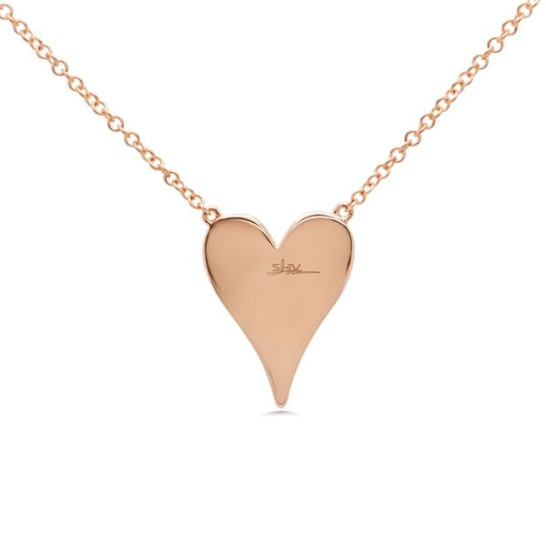 Shy Creation 14K Rose Gold and Diamond Heart Necklace Image 3 SVS Fine Jewelry Oceanside, NY
