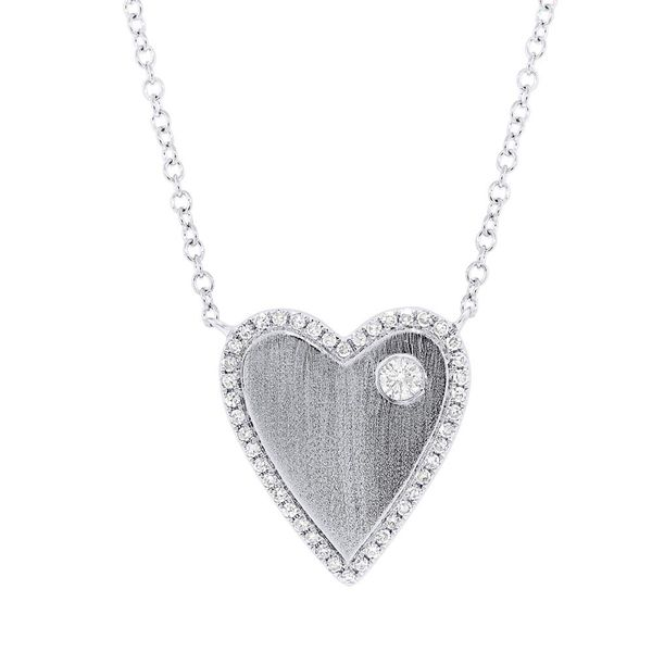 White Gold Diamond Heart Necklace SVS Fine Jewelry Oceanside, NY