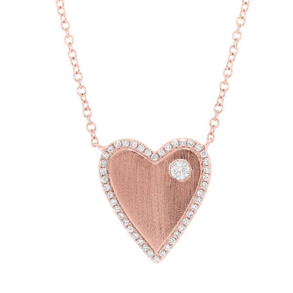 Rose Gold Diamond Heart Necklace SVS Fine Jewelry Oceanside, NY