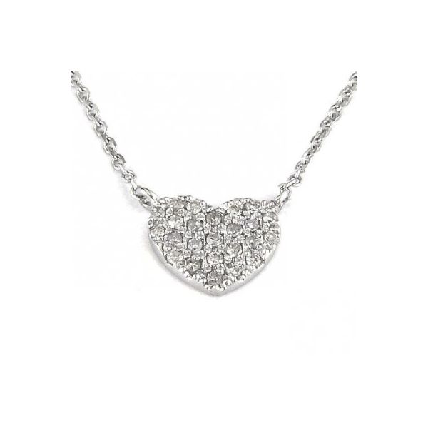 14K White Gold Diamond Heart Pendant SVS Fine Jewelry Oceanside, NY