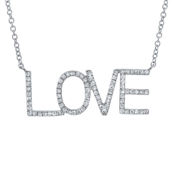 White Gold And Diamond Love Necklace SVS Fine Jewelry Oceanside, NY