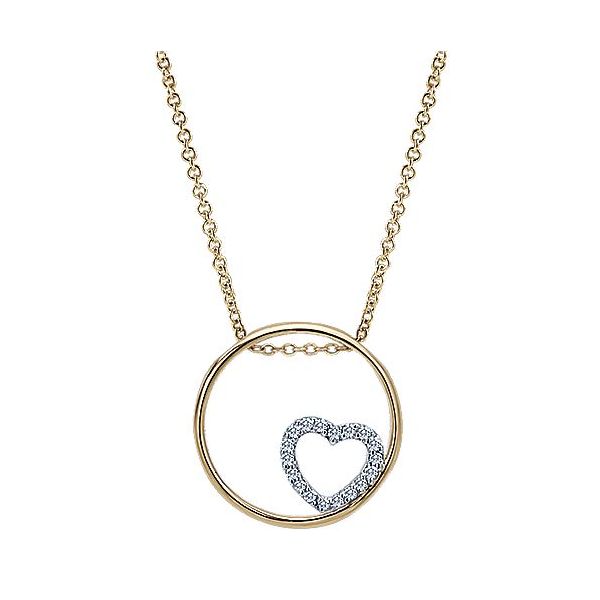 Gabriel & Co. Eternal Love 14K Yellow/White Gold Necklace SVS Fine Jewelry Oceanside, NY