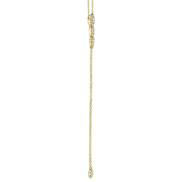 Shy Creation Yellow Gold and Diamond Lariat Necklace Image 2 SVS Fine Jewelry Oceanside, NY
