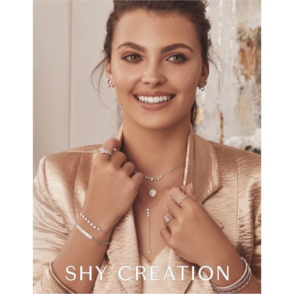 Shy Creation Yellow Gold and Diamond Lariat Necklace Image 4 SVS Fine Jewelry Oceanside, NY