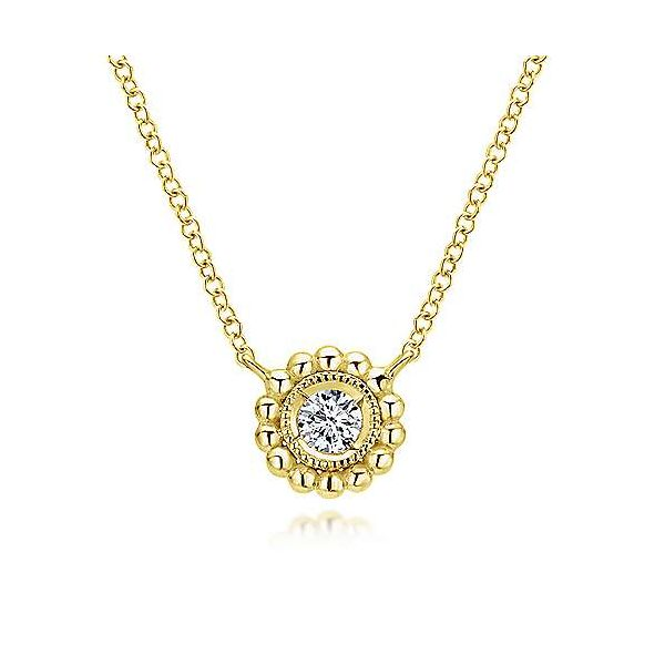 Gabriel & Co. Bujukan 14K Yellow Gold Diamond Necklace SVS Fine Jewelry Oceanside, NY