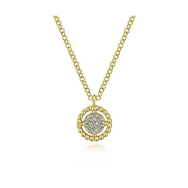 Gabriel & Co. Bujukan 14K Yellow Gold Diamond Necklace SVS Fine Jewelry Oceanside, NY