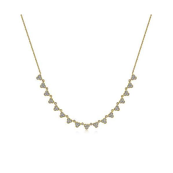 Gabriel & Co. Lusso 14K Yellow Gold Diamond Necklace SVS Fine Jewelry Oceanside, NY