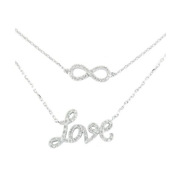 Sterling Silver Diamond Infinity/Love Necklace, .22cttw SVS Fine Jewelry Oceanside, NY