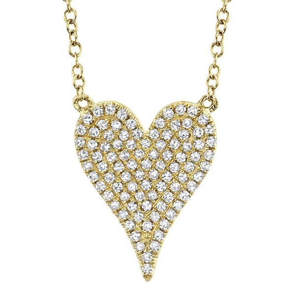 Shy Creation 14K Yellow Gold Diamond Heart Necklace, .21ctw SVS Fine Jewelry Oceanside, NY