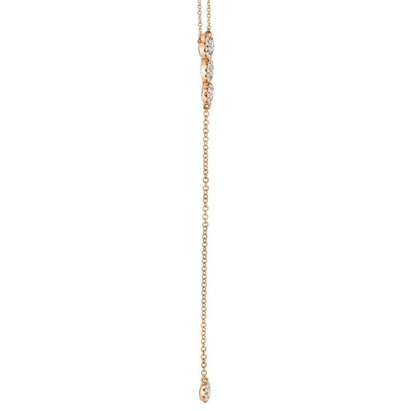 Shy Creation 14K Rose Gold And Diamond Lariat Necklace Image 2 SVS Fine Jewelry Oceanside, NY