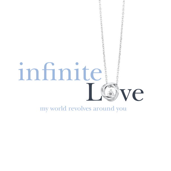 Infinite Love Knot White Gold Necklace, 0.30Ct, 18