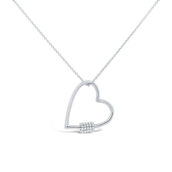 Shy Creation 14K White Gold And Diamond Heart Necklace SVS Fine Jewelry Oceanside, NY
