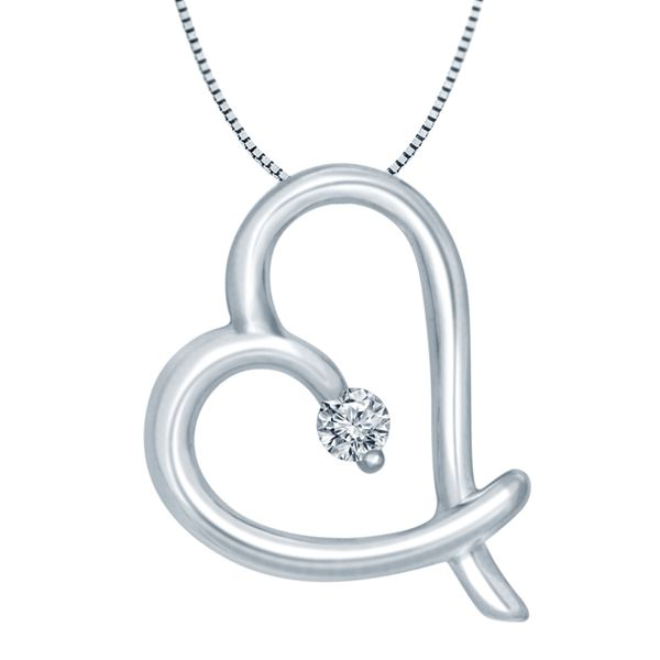 SVS Signature 101Â© Sterling Silver & Diamond Heart Pendant SVS Fine Jewelry Oceanside, NY