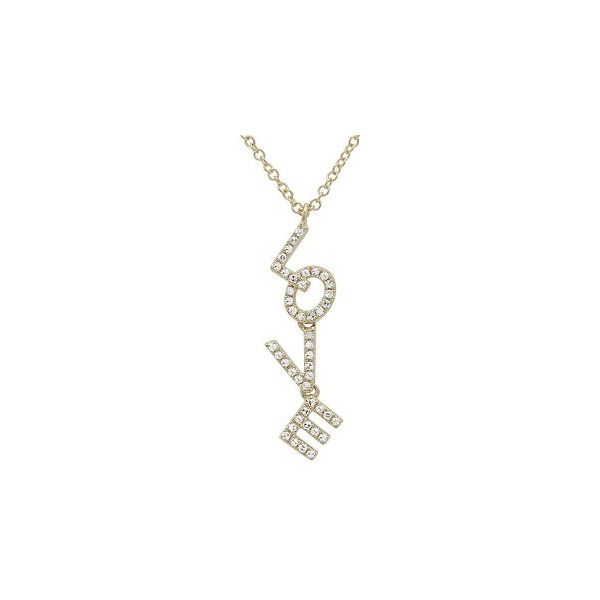 Yellow Gold Diamond Love Necklace, 0.13Cttw SVS Fine Jewelry Oceanside, NY