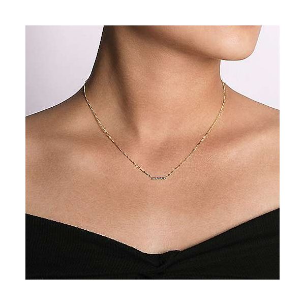 Gabriel & Co. Lusso 14K Yellow Gold Diamond Necklace Image 2 SVS Fine Jewelry Oceanside, NY