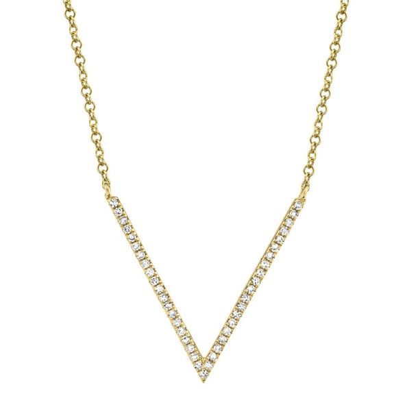 Shy Creation 14K Yellow Gold And Diamond Necklace SVS Fine Jewelry Oceanside, NY