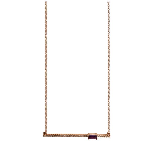 SVS Fine Collection Rose Gold Diamond Bar Necklace SVS Fine Jewelry Oceanside, NY