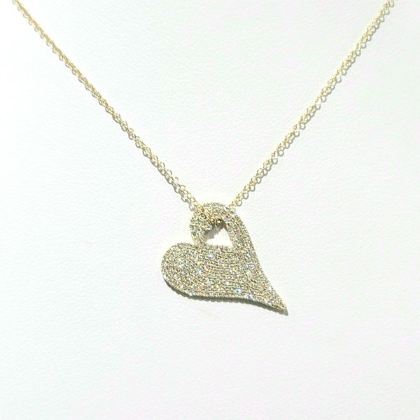 Shy Creation 14K Yellow Gold And Diamond Heart Necklace SVS Fine Jewelry Oceanside, NY
