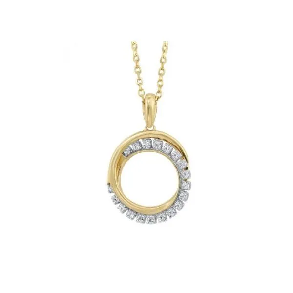 10K Yellow Gold Diamond Necklace, 0.10Cttw, 18