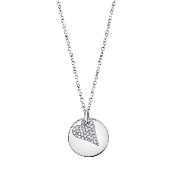 Shy Creation Amor Collection Diamond Heart Disc Necklace SVS Fine Jewelry Oceanside, NY