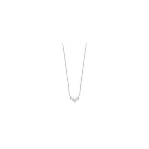 Diamond Baguette Icicle Chevron Necklace SVS Fine Jewelry Oceanside, NY