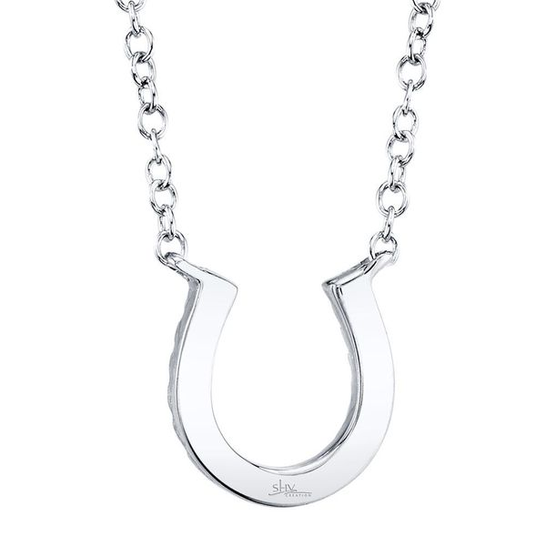 Shy Creation 14K White Gold Horseshoe Necklace Image 3 SVS Fine Jewelry Oceanside, NY