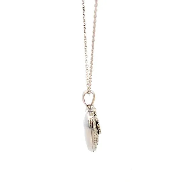 18K White Gold & Diamond Heart Necklace, 20