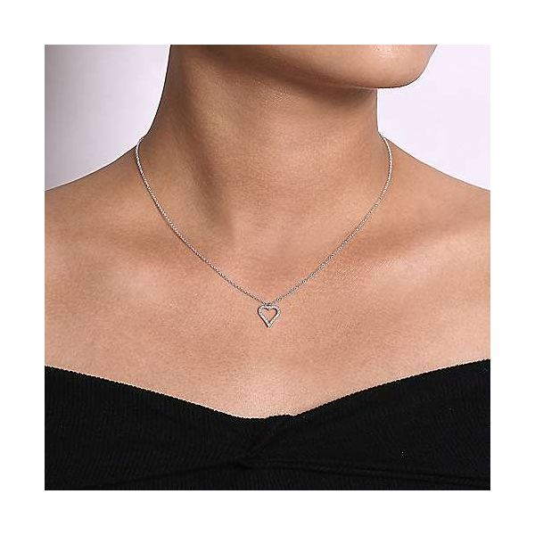 Gabriel & Co. Eternal Love White Gold Diamond Necklace Image 2 SVS Fine Jewelry Oceanside, NY