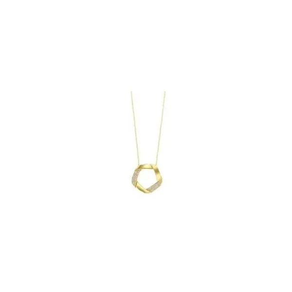 Yellow Gold Interlocking Diamond Pendant SVS Fine Jewelry Oceanside, NY