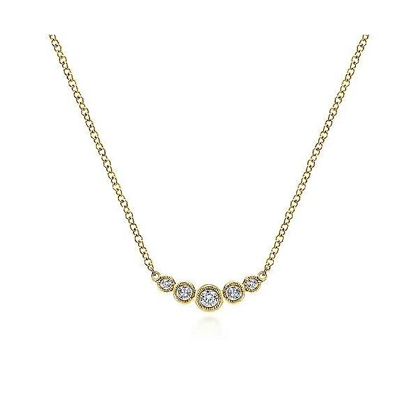 Gabriel & Co. Lusso 14K Yellow Gold Diamond Necklace SVS Fine Jewelry Oceanside, NY