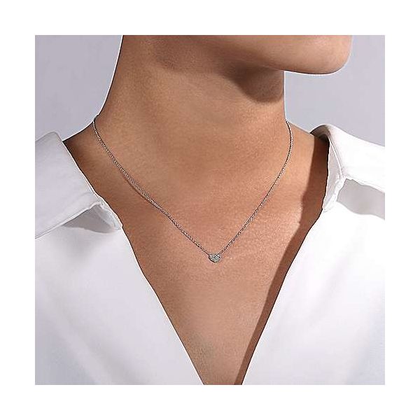 Gabriel & Co. Eternal Love 14K White Gold Diamond Necklace Image 3 SVS Fine Jewelry Oceanside, NY