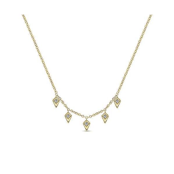 Gabriel & Co. Kaslique 14K Yellow Gold Diamond Necklace SVS Fine Jewelry Oceanside, NY