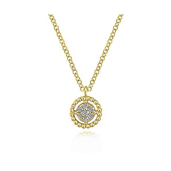 Gabriel & Co. Bujukan 14K Yellow Gold Diamond Necklace SVS Fine Jewelry Oceanside, NY