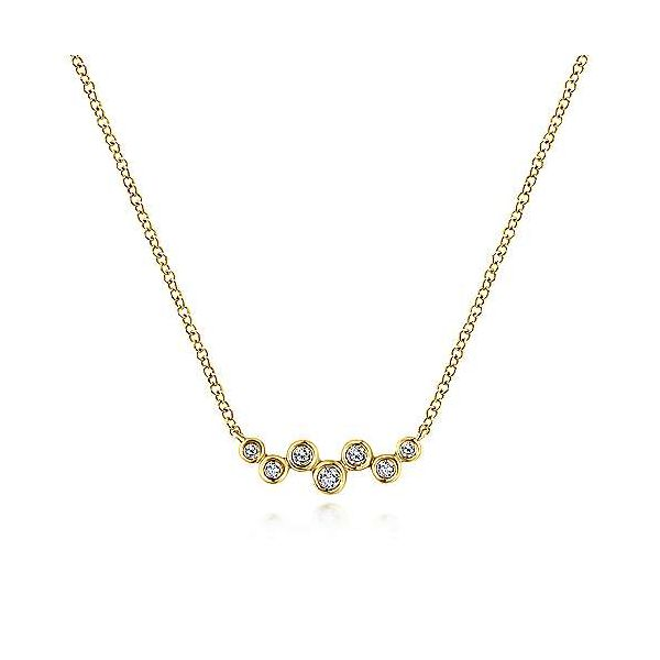 Gabriel & Co. Lusso 14K Yellow Gold Diamond Necklace SVS Fine Jewelry Oceanside, NY